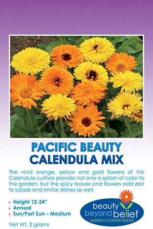 Calendula officinalis Pot Marigold Non-GMO Flowers Hundredfold Calendula Pacific Beauty Mix 200 Herb Seeds