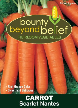 Scarlet Nantes Carrot seed package.
