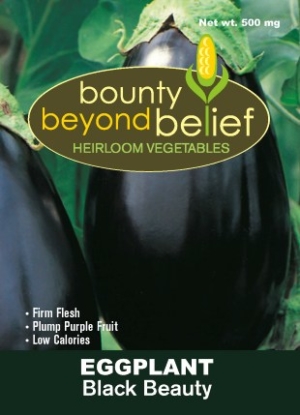 Black Beauty Eggplant seed packet.