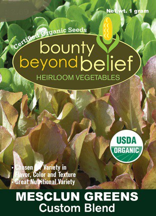 Mesclun lettuce blend seed package.