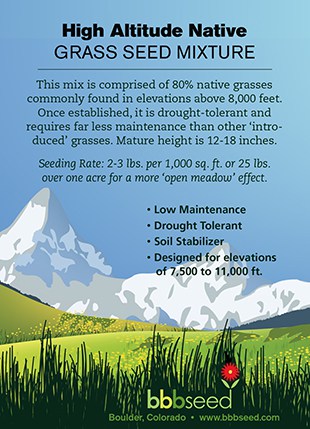 High Altitude Native Grass Seed Mix