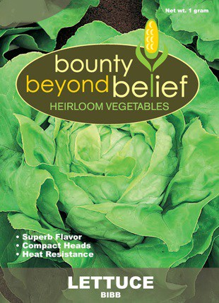 Summer Bib lettuce seed package.