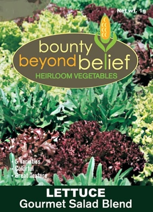 Gourmet Salad lettuce blend seed package.