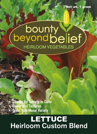 Heirloom Lettuce Blend seed packet.