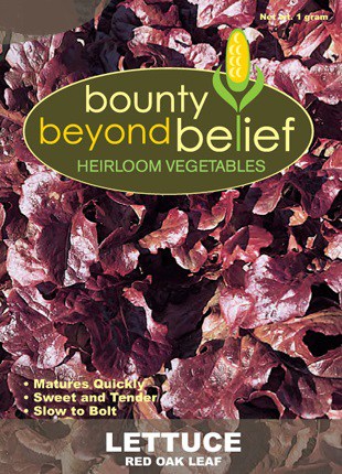 Red Oak-leaf lettuce seed package.