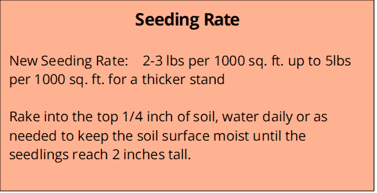 Low Maintenance Seeding Rate