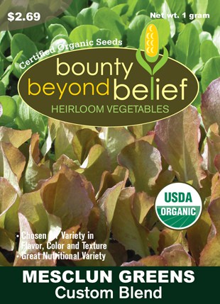 50 Seeds Organic Canadian Seed Caribou Seed Company: MESCLUN Mix Lettuce Fresh Vegetable