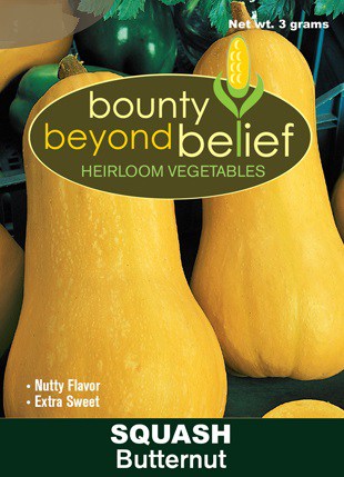 Butternut Squash seed package.