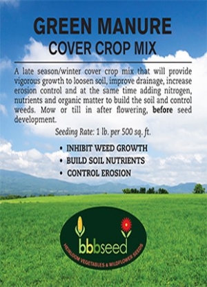 Label for Green Manure Cover Crop seed mixture
