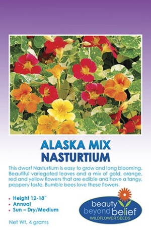 Alaska Mix Nasturtium Seed Packet