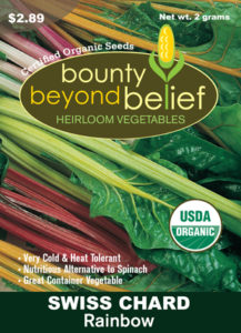 Front of the Rainbow Swiss Chard seed packet.
