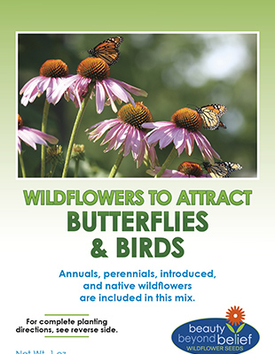 Wildflowers to attract butterfly and birds seed packet.