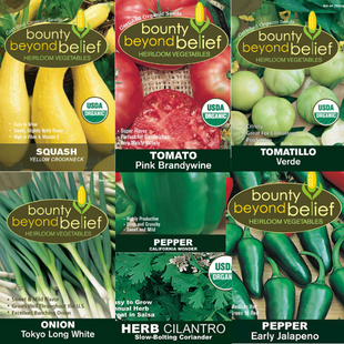 7 seed packet Tex-Mex vegetable collection.