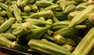 A pile of green Okra pods.