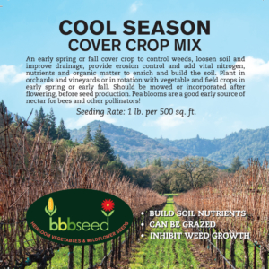 Label for the Cool Season Cover Crop mix.