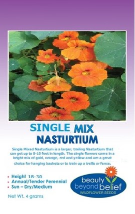 Single Mix Nasturtium seed packet.