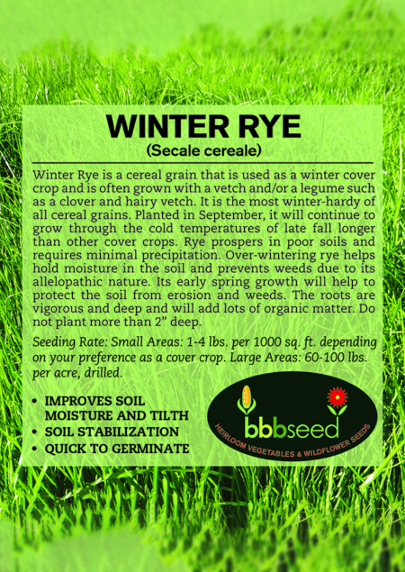 The label on a package of Winter Rye.