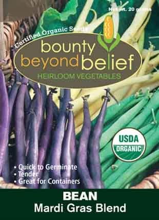 Mardi Gras Bean Mix seed package.