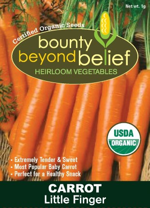 Little Finger Baby Carrot seed package.