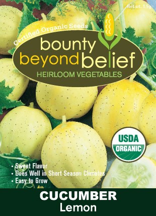 Lemon Cucumber seed package.