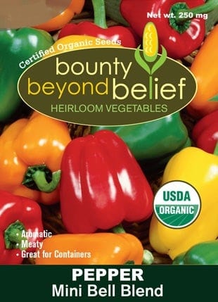 Mini Bell Pepper blend seed package.