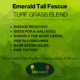 Label for emerald tall fescue turf grass mix