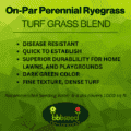 Label for on par perennial ryegrass turf grass mix