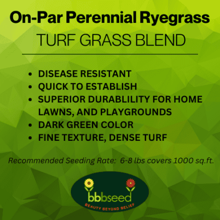 Label for on par perennial ryegrass turf grass mix