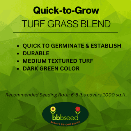 Label for quick to grow turf grass mix