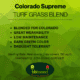 Label for Colorado supreme turf grass mix.