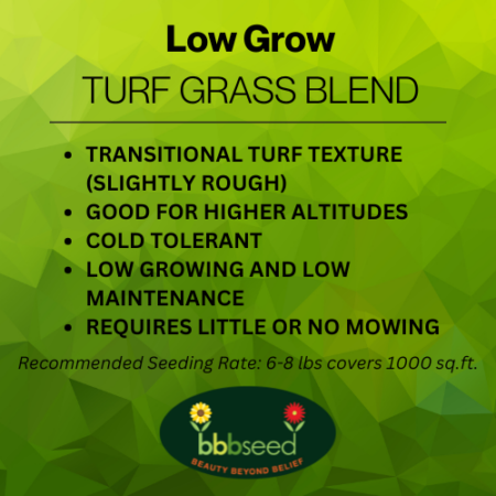 Label for low grow turf grass mix